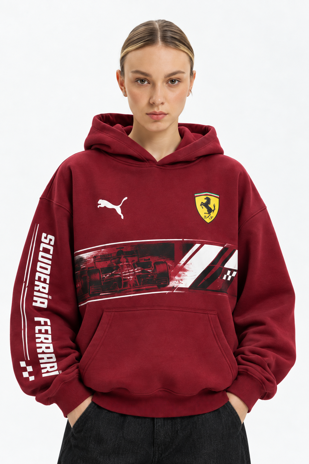 Maroon Ferrai Hoodie