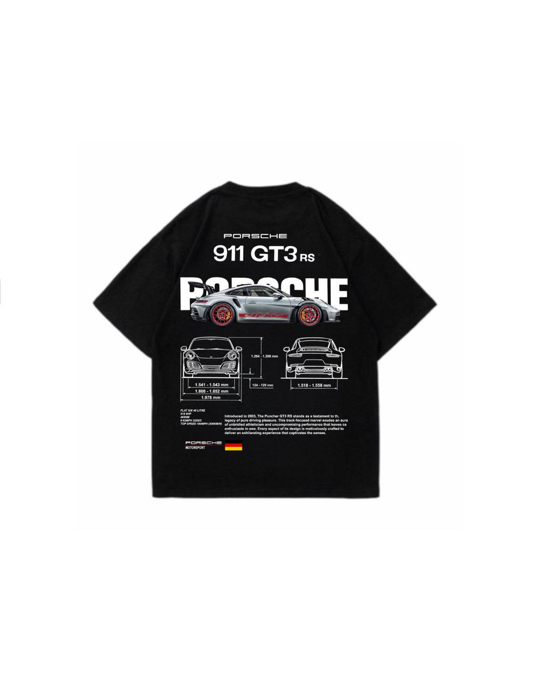 Black Porshe GT3 Tee